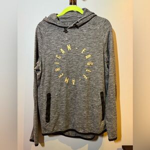 American Eagle Outfitters Heather Gray Extreme Flex Hoodie Sweatshirt with hood